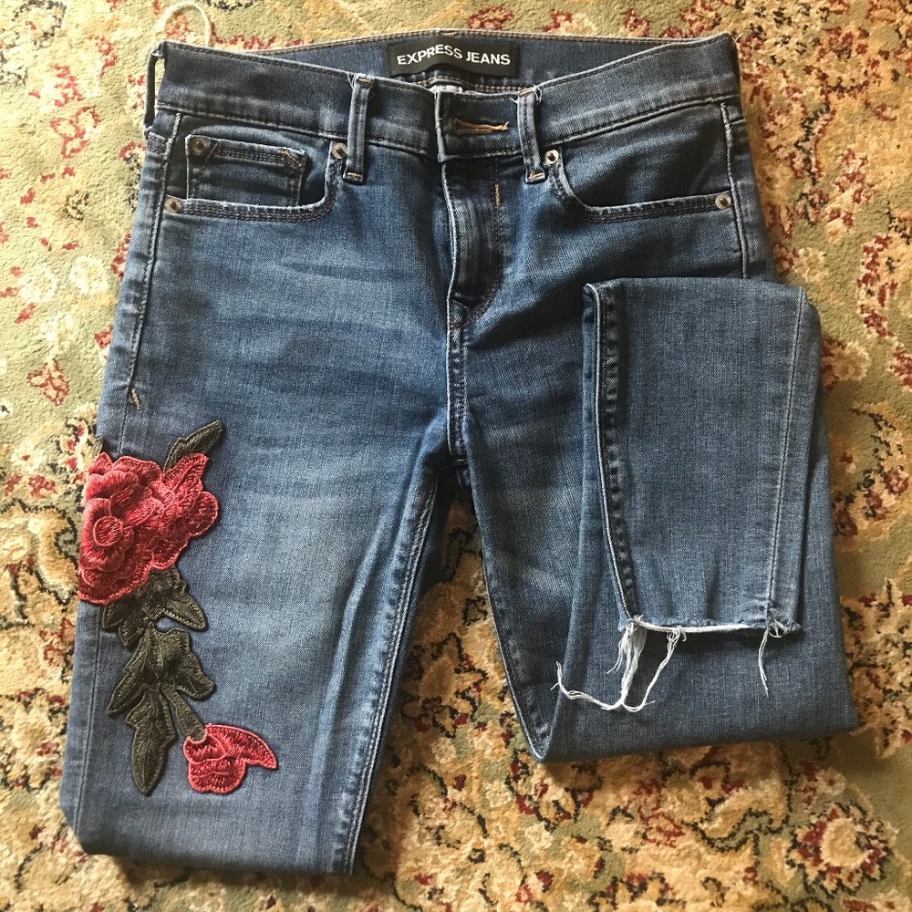 Express flower patch jeans